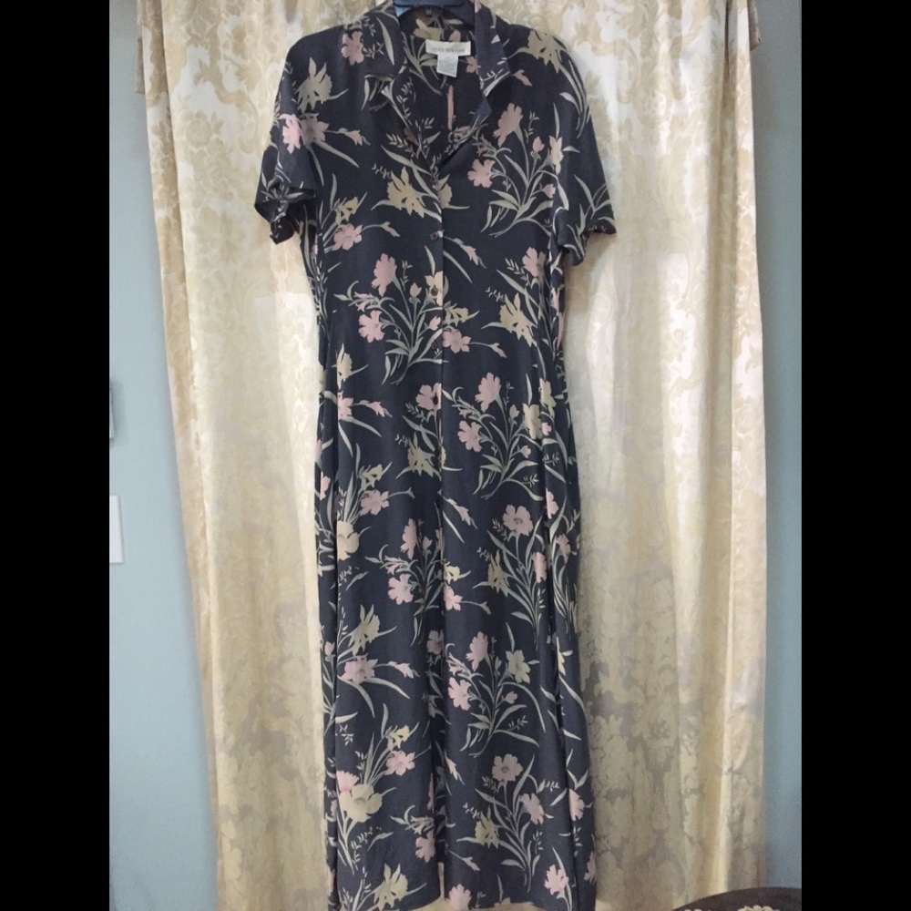 Jones New York silk dress button down pockets 14 - Picture 10 of 16
